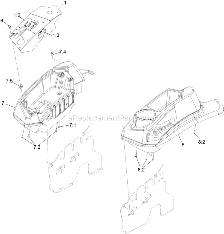 Controls Assembly Diagram and Parts List for LZX740EKC526 (314000000-314999999)(2014) Exmark Lawn Mower