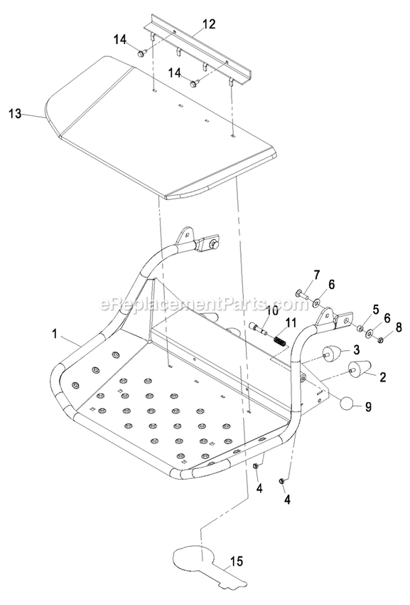 Platform Assembly Diagram and Parts List for VT24KAS484 (850000-919999)(2010) Exmark Lawn Mower