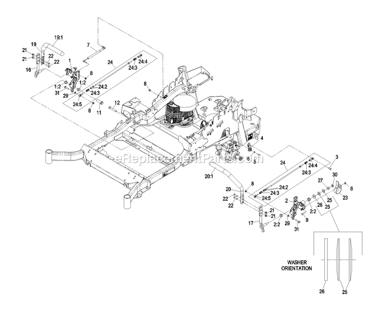 Motion Control Group Diagram and Parts List for LZAS20BV484 (790000-849999)(2009) Exmark Lawn Mower