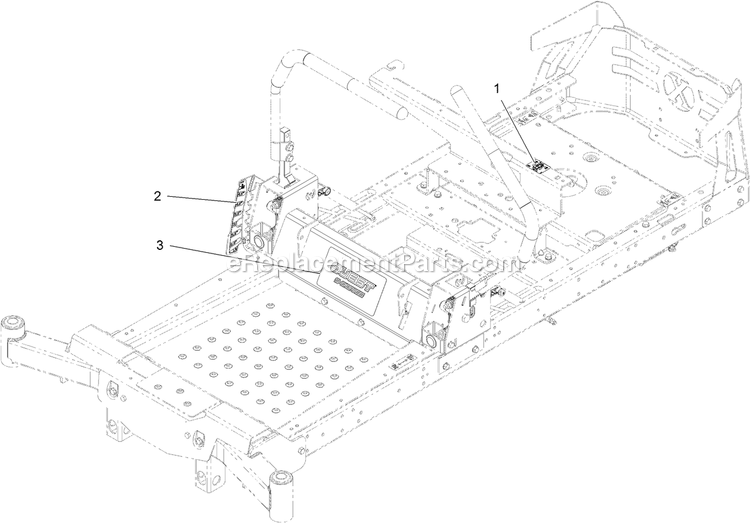 Main Frame With Decals Diagram and Parts List for QZS708GEM60200 (402082300-404314158)(2018) Exmark Lawn Mower