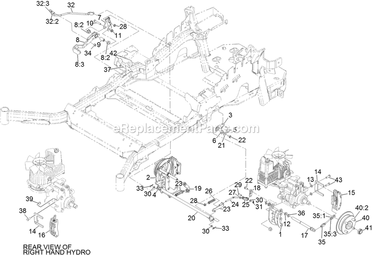 Park Brake Assembly Diagram and Parts List for LZS740PKC52400 (315000000-315999999)(2015) Exmark Lawn Mower