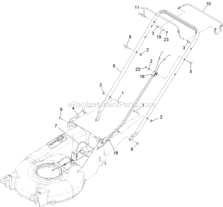 Handle Assembly Diagram and Parts List for ECXKA21 (314000000-314999999)(2014) Exmark Lawn Mower