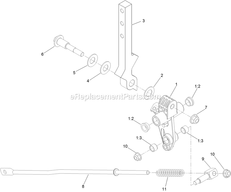Rh Motion Control Assembly Diagram and Parts List for RAS720GKC52300 (400000000-402082299)(2017) Exmark Lawn Mower