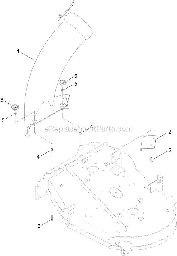 Chute Assembly (1) Diagram and Parts List for 116-9415 (313000000-313999999)(2013) Exmark Lawn Tractor Accessories