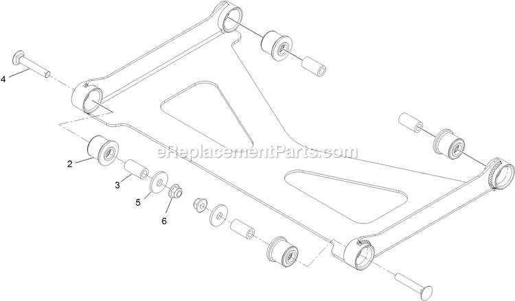 Deck Strut Assembly Diagram and Parts List for RAE708GEM52300 (404314159-406294344)(2019) Exmark Lawn Mower
