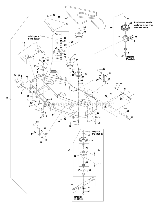 Deck Group (2) Diagram and Parts List for LAS23KC524 (600000-669999)(2006) Exmark Lawn Mower