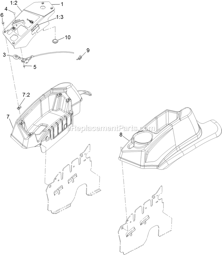 Controls Assembly Diagram and Parts List for LZS801PKA724 (312000000-312999999)(2012) Exmark Lawn Mower
