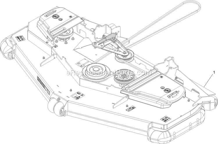Complete Deck Assembly Diagram and Parts List for LZE801GKA72RA1 (316000000-399999999)(2016) Exmark Lawn Mower
