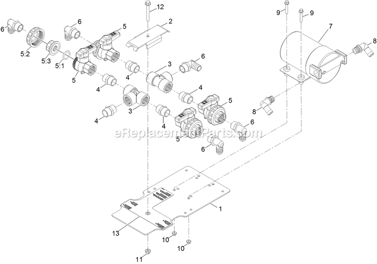 Liquid Valve Assembly Diagram and Parts List for 34237 400000000-407088177 Exmark Sprayer