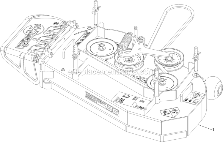Complete Deck Assembly Diagram and Parts List for TTS481CKA36300 (400000000-402082299)(2017) Exmark Lawn Mower