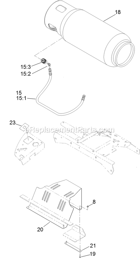 Lpg Valve And Tank Assembly Diagram and Parts List for LZS740PKC524 (314000000-314999999)(2014) Exmark Lawn Mower