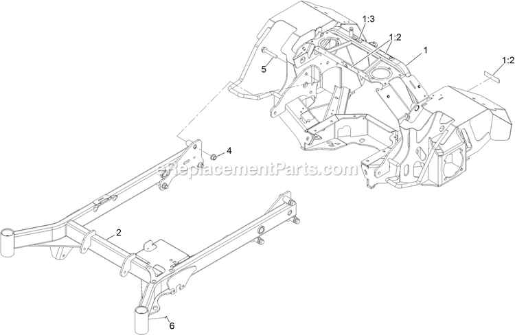 Main Frame Assembly Diagram and Parts List for STS651GKA48400 (406294345-408644345)(2020) Exmark Lawn Mower