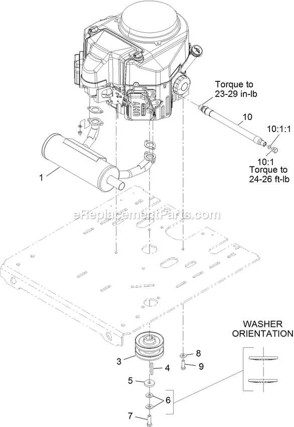 Engine Assembly Diagram and Parts List for SAR481KA30CA (314000000-314999999)(2014) Exmark Aerator