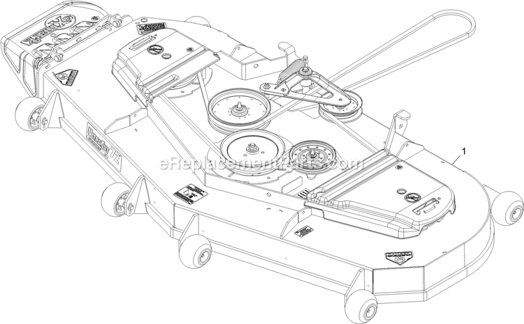 Complete Deck Assembly Diagram and Parts List for LZX940KC726 (312000000-312999999)(2012) Exmark Lawn Mower