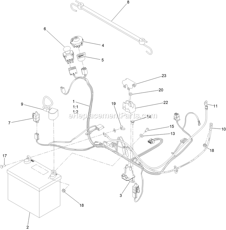 Electrical Assembly Diagram and Parts List for QZE725GKC42200 (411294212-999999999)(2022) Exmark Lawn Mower