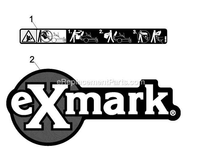 Decals Diagram and Parts List for 109-5200 (670000-719999)(2007) Exmark Lawn Tractor Accessories