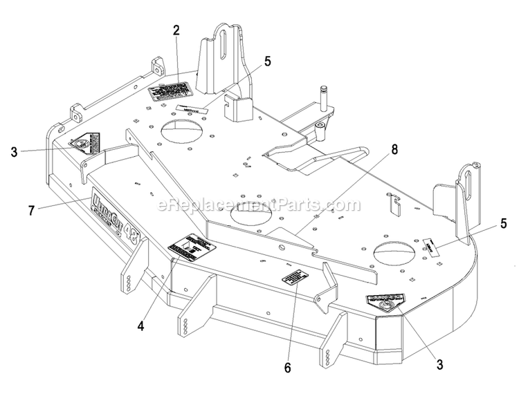 Deck With Decals Assembly (1) Diagram and Parts List for LZA20KAS484 (850000-919999)(2010) Exmark Lawn Mower