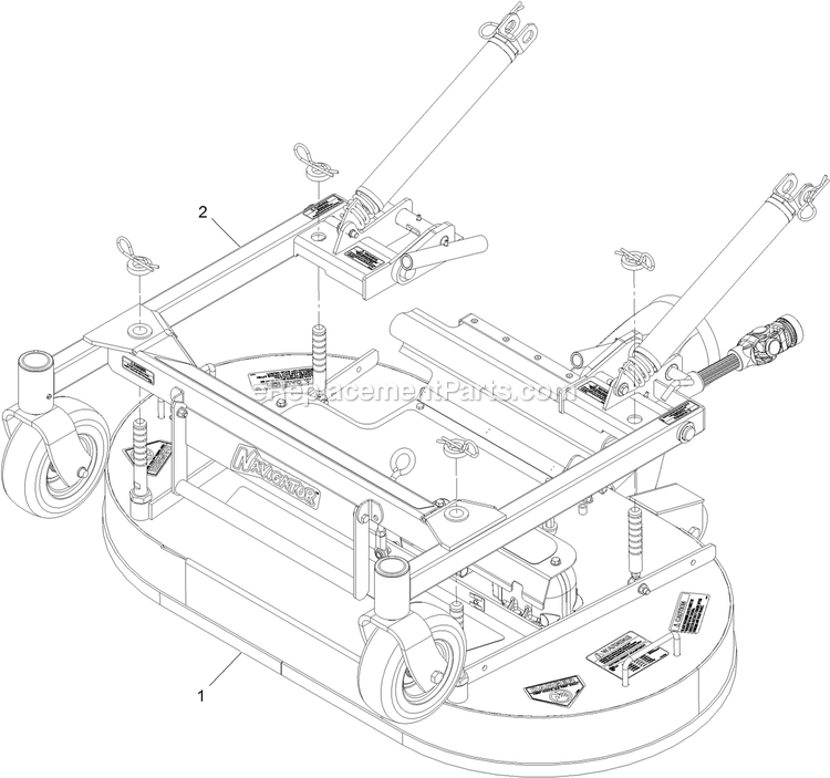 Complete Deck And Support Frame Assembly Diagram and Parts List for NVS640CKC42000 (315000000-315999999)(2015) Exmark Lawn Mower