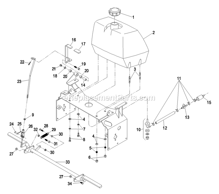 Engine Deck Group (2) Diagram and Parts List for TT23KAEB (670000-719999)(2007) Exmark Lawn Mower