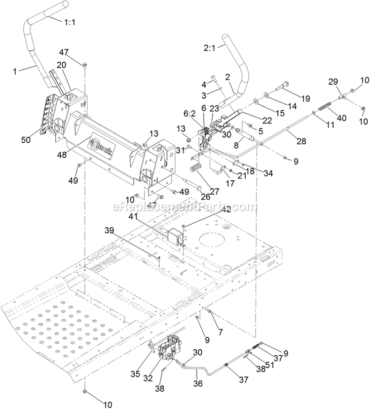Motion Control Assembly Diagram and Parts List for QTS691KA502 (313000000-313999999)(2013) Exmark Lawn Mower