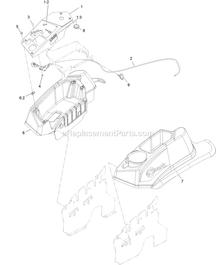 Control Assembly Diagram and Parts List for LZS740AKC524A2 (316000000-316999999)(2016) Exmark Lawn Mower