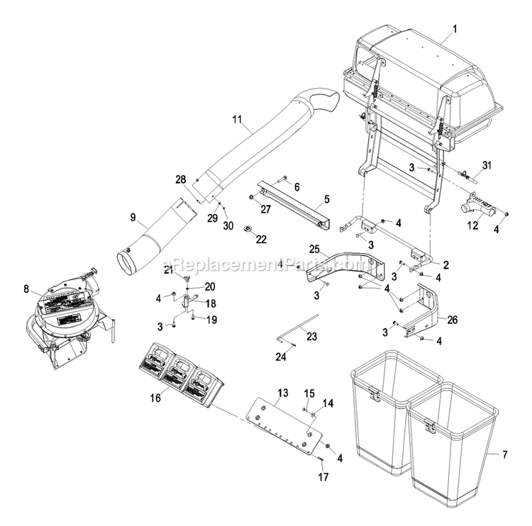 Assembly (1) Diagram and Parts List for LZUV3B (790000-849999)(2009) Exmark Lawn Tractor Accessories