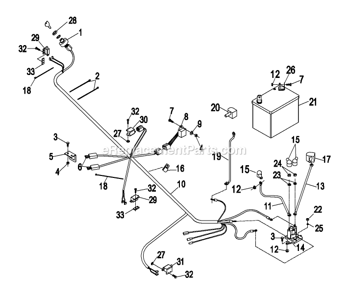 Electrical Group - Electrical Start Diagram and Parts List for TT4817KAC (370000-439999)(2003) Exmark Lawn Mower