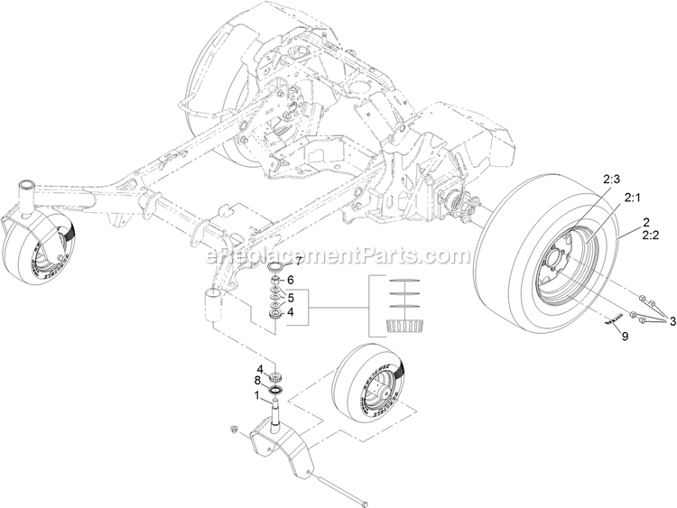 Drive Wheel Assembly Diagram and Parts List for STS730GKA60400 (404314159-406294344)(2019) Exmark Lawn Mower