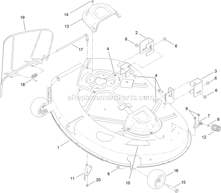 42 Inch Deck Assembly (1) Diagram and Parts List for QT22KA421 (920000-999999)(2011) Exmark Lawn Mower