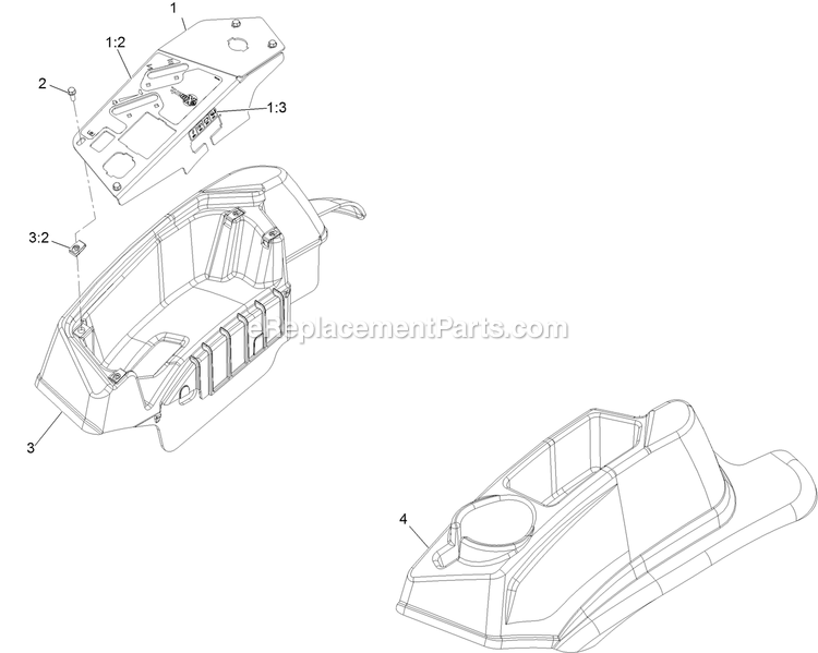 Console Assembly Diagram and Parts List for LZS651CKA484A2 (402082300-404314158)(2018) Exmark Lawn Mower
