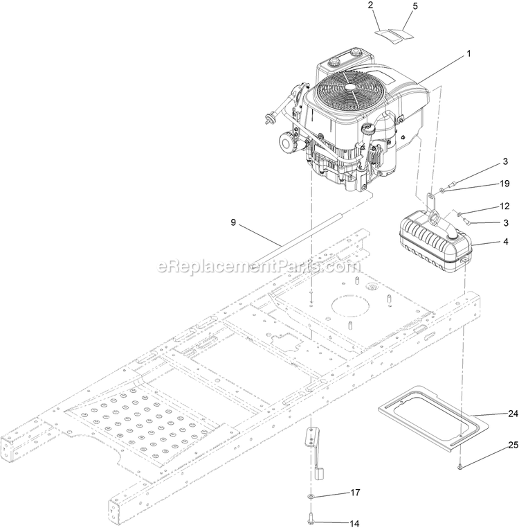 Engine Assembly Diagram and Parts List for QTS452CEM34200 (315000000-315999999)(2015) Exmark Lawn Mower