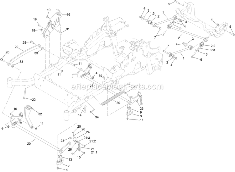 Deck Lift Assembly Diagram and Parts List for LZE730GKA524B2 (316000000-399999999)(2016) Exmark Lawn Mower