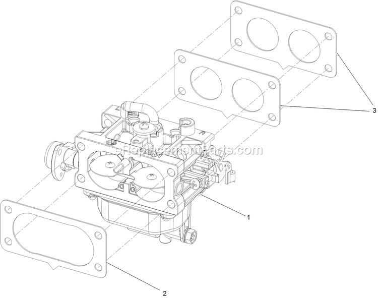 Carburetor Assembly Diagram and Parts List for RAS708GEM523C3 (402082300-404314158)(2018) Exmark Lawn Mower