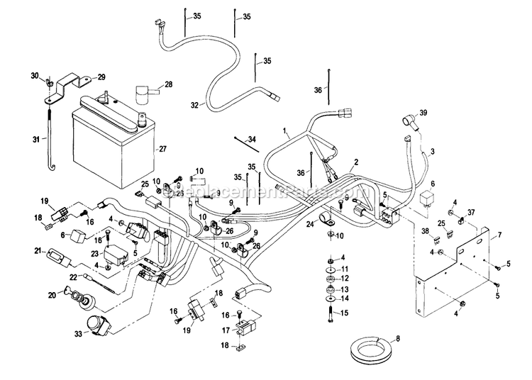 Electrical Group (2) Diagram and Parts List for LZ22KC604 (190000-219999)(1999) Exmark Lawn Mower
