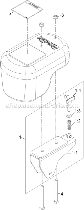 Caster Weight Assembly Diagram and Parts List for LZUVQD11 (312000000-312999999)(2012) Exmark Lawn Tractor Accessories