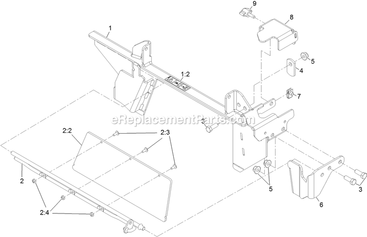 Gate Assembly Diagram and Parts List for 116-8430 2014 Exmark Lawn Tractor Accessories
