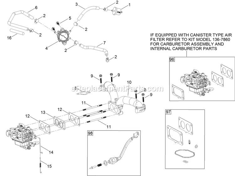 Fuel System Assembly Diagram and Parts List for QZE702GEM42200 (404314159-406294344)(2019) Exmark Lawn Mower