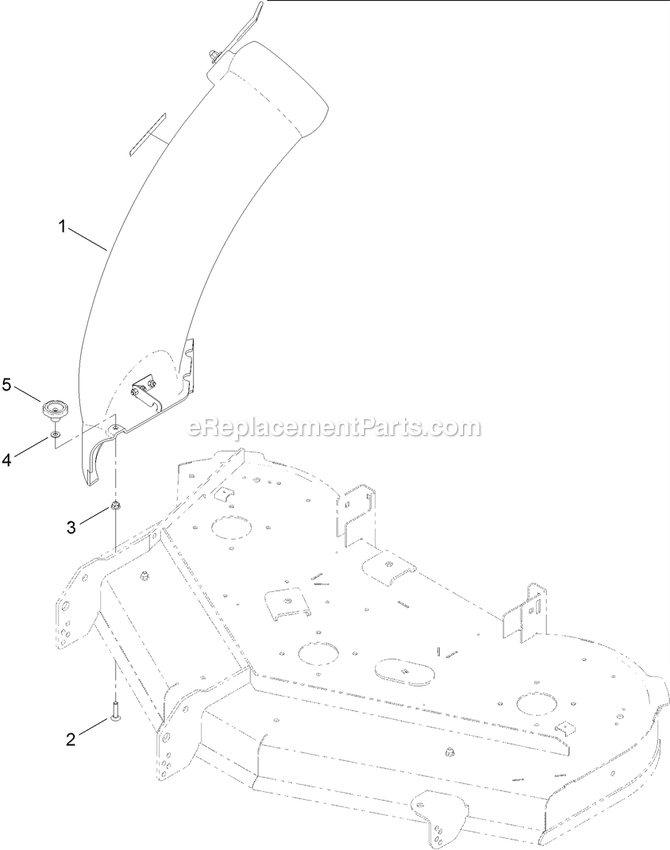 Chute Assembly (1) Diagram and Parts List for 116-6512 (314000000-314999999)(2014) Exmark Lawn Tractor Accessories
