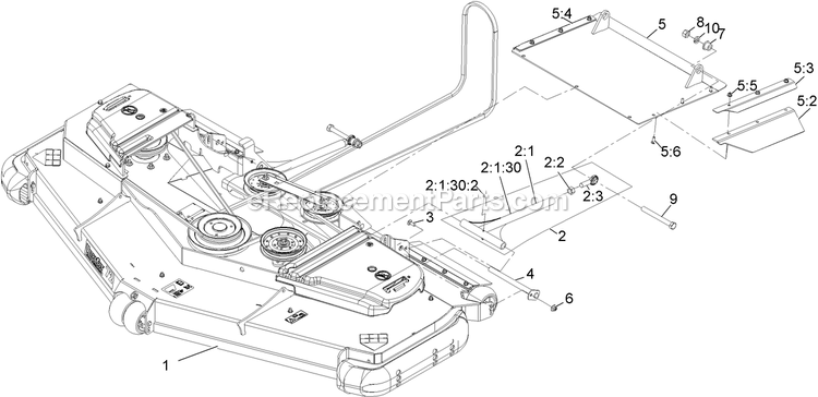 Complete Deck Assembly Diagram and Parts List for LZS902DKU72R00 (315000000-315999999)(2015) Exmark Lawn Mower