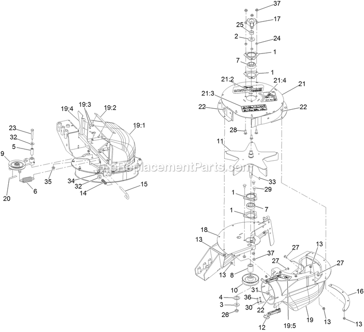 Blower Assembly (2) Diagram and Parts List for 126-6122 (402082300-404314158)(2018) Exmark Lawn Tractor Accessories