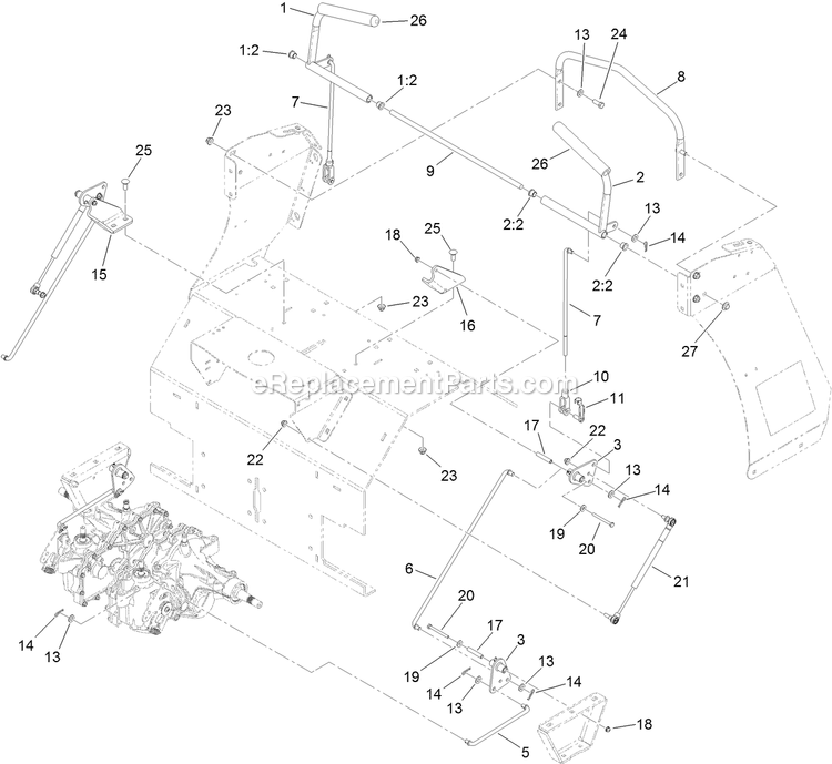 Motion Control Assembly Diagram and Parts List for ARX481CKA30000 (315000000-315999999)(2015) Exmark Aerator