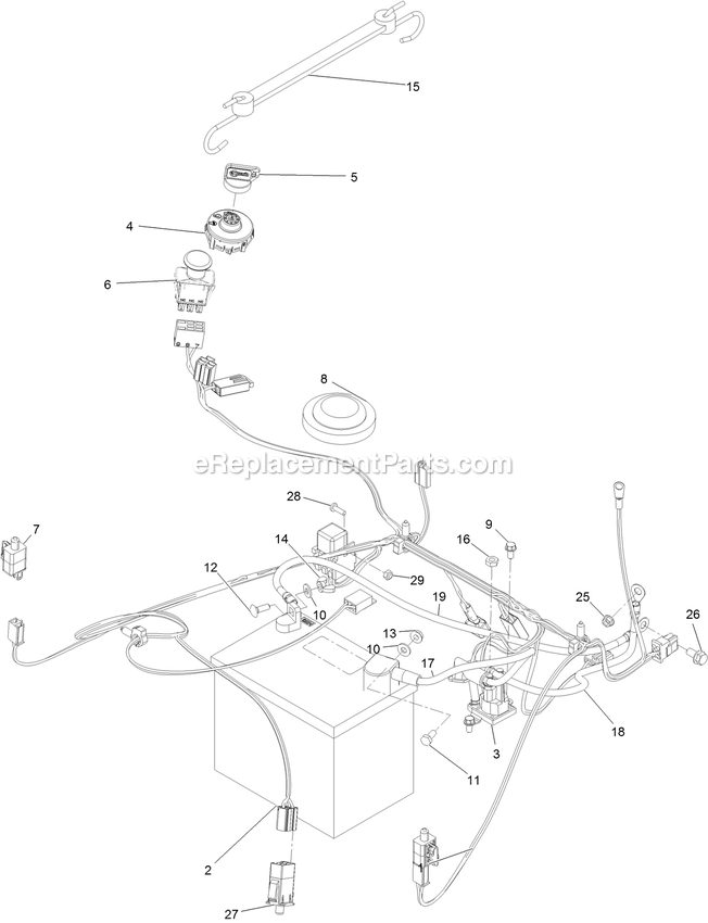 Electrical Assembly Diagram and Parts List for QTE708GEM50200 (400000000-402082299)(2017) Exmark Lawn Mower