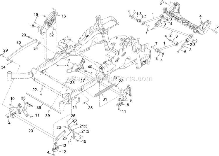 Deck Lift Assembly Diagram and Parts List for LZS22KA484CA (920000-999999)(2011) Exmark Lawn Mower