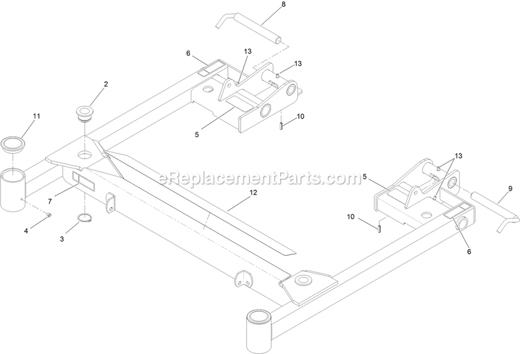 Deck Support With Decals Assembly Diagram and Parts List for NVS730AKC48000 (402082300-404314158)(2018) Exmark Lawn Mower