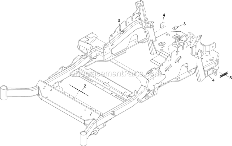 Main Frame With Decals Assembly Diagram and Parts List for LZX993EBV606X1 (411294212-999999999)(2022) Exmark Lawn Mower