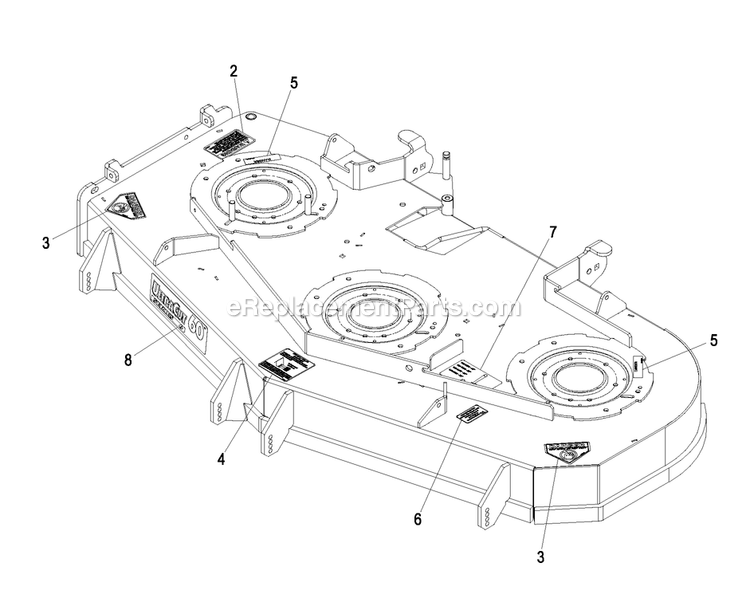 Deck With Decals Assembly (3) Diagram and Parts List for LZZ29KCE606 (850000-919999)(2010) Exmark Lawn Mower