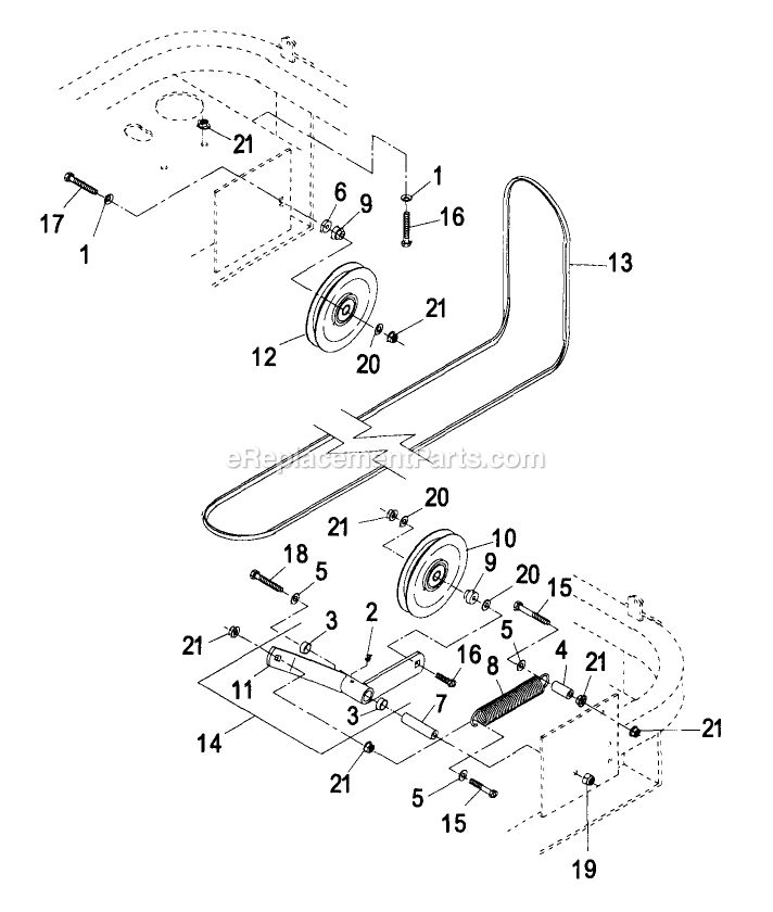 Engine Deck Group (1) Diagram and Parts List for LZ22KC604 (190000-219999)(1999) Exmark Lawn Mower