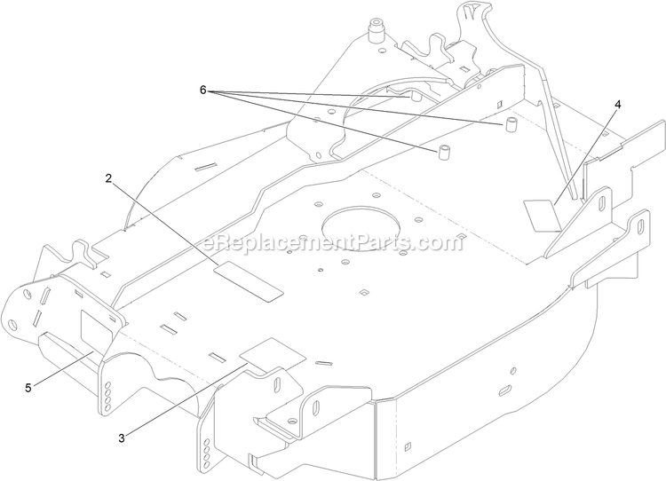 Left Hand Wing Deck With Decals Assembly Diagram and Parts List for LZX980EKC96RW0 (406294345-408644345)(2020) Exmark Lawn Mower