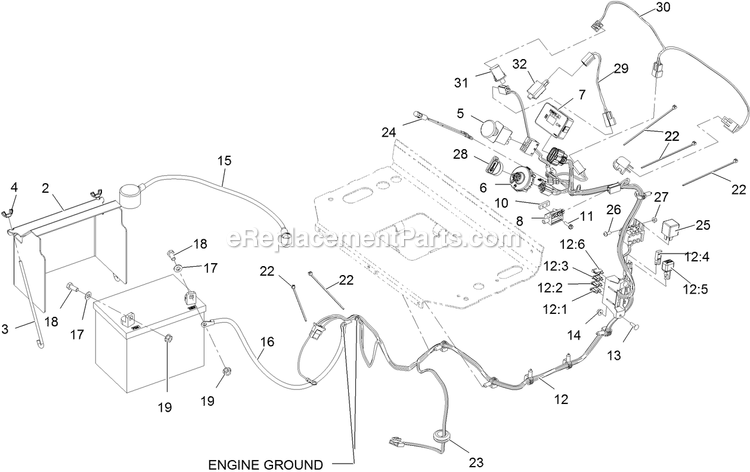 Electrical Assembly Diagram and Parts List for VTX730EKC52400 (400000000-499999999)(2017) Exmark Lawn Mower