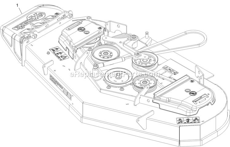 Complete Deck Assembly Diagram and Parts List for STS730GKA52400 (408644346-411294211)(2021) Exmark Lawn Mower